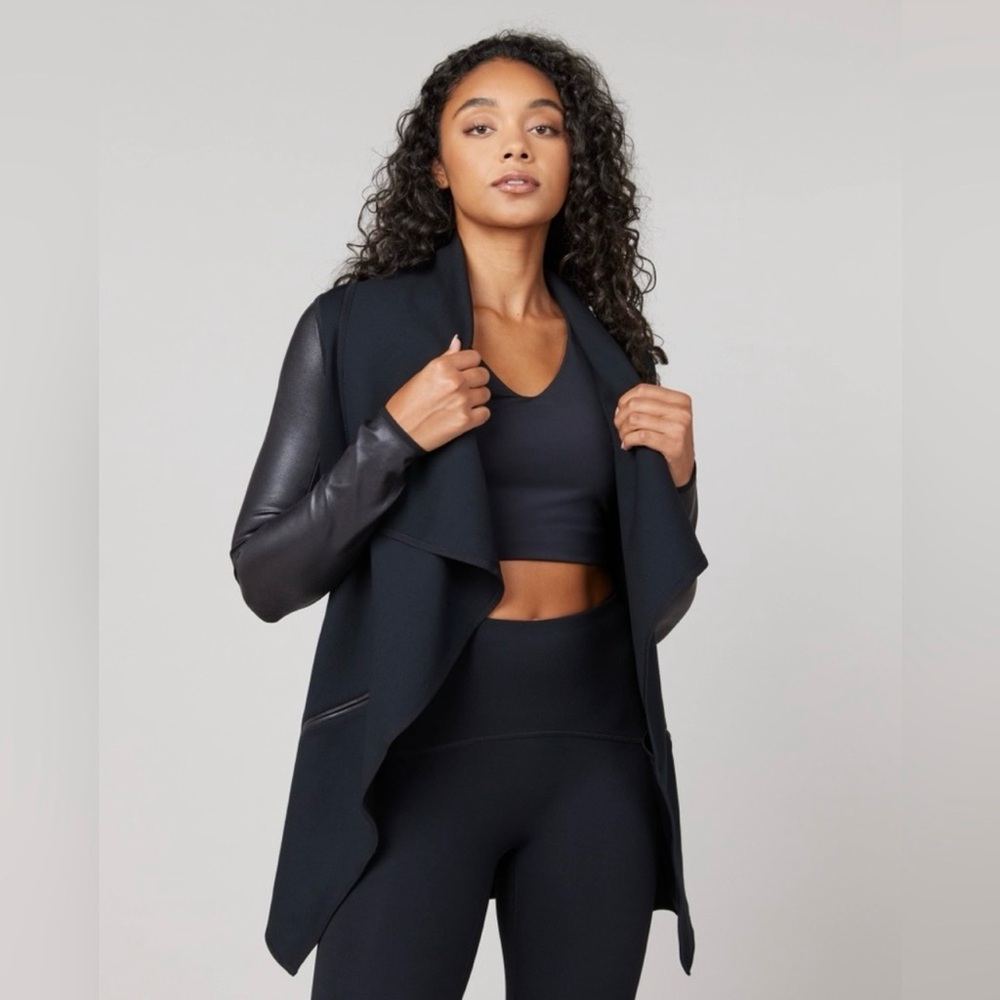 Spanx, drape front jacket